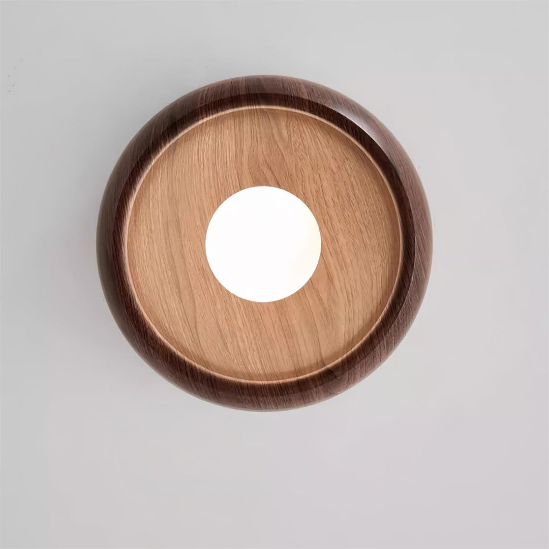 Wooden Ceiling Lamp with Integrated LED | Warm White Glow for Bedrooms, Dining Rooms &amp; Hallways | Surface Mounted 10