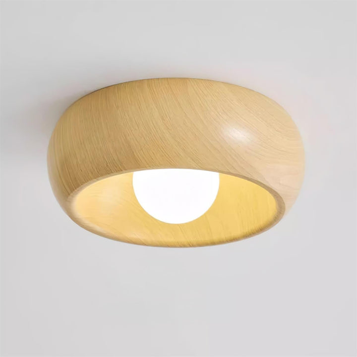 Wooden Ceiling Lamp with Integrated LED | Warm White Glow for Bedrooms, Dining Rooms &amp; Hallways | Surface Mounted 8