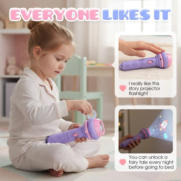Kids Night Light Projector Interchangeable Story Discs Battery 8