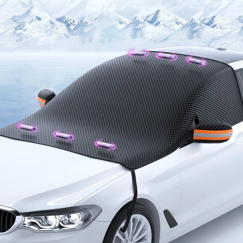 Car Snow Cover Windshield Protector with Magnetic Attachment and Side Mirror - Image 1