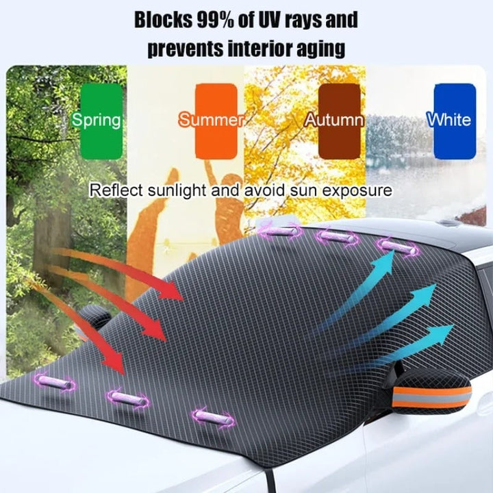 Car Snow Cover Windshield Protector with Magnetic Attachment and Side Mirror - Image 5