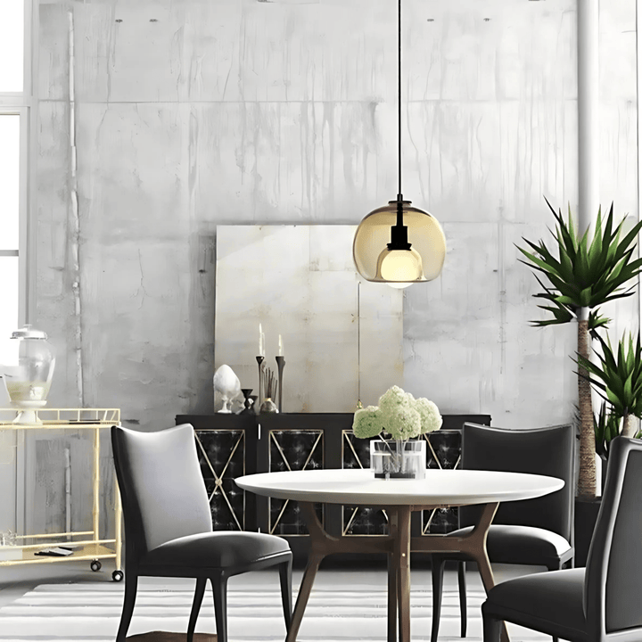 Handblown Glass Pendant Light | Modern Minimalist Ceiling Fixture | Dimmable Ambient Lighting for Kitchens &amp; Lounges 4