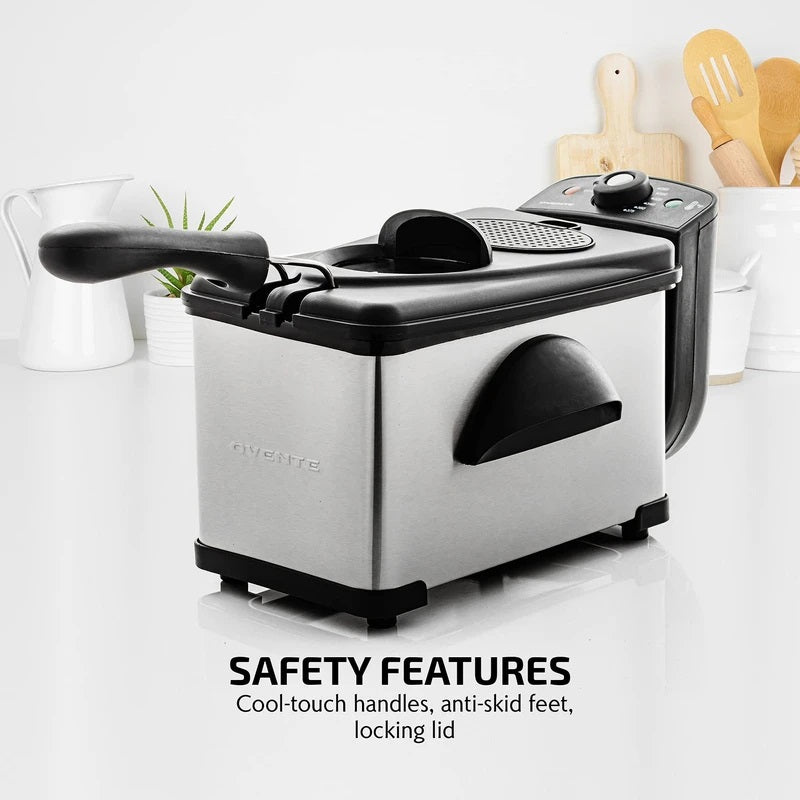 Electric Deep Fryer 2L | Adjustable Temperature Control 275-375°F | Viewing Window, Dishwasher-Safe Basket &amp; Pan 5