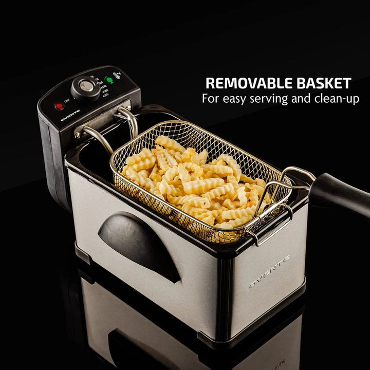 Electric Deep Fryer 2L | Adjustable Temperature Control 275-375°F | Viewing Window, Dishwasher-Safe Basket &amp; Pan 4