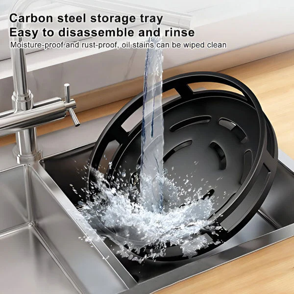 3 Tier Rotating Metal Organiser | 360-Degree Swivel Design | Space-Saving Storage for Kitchen, Bathroom &amp; Office 2