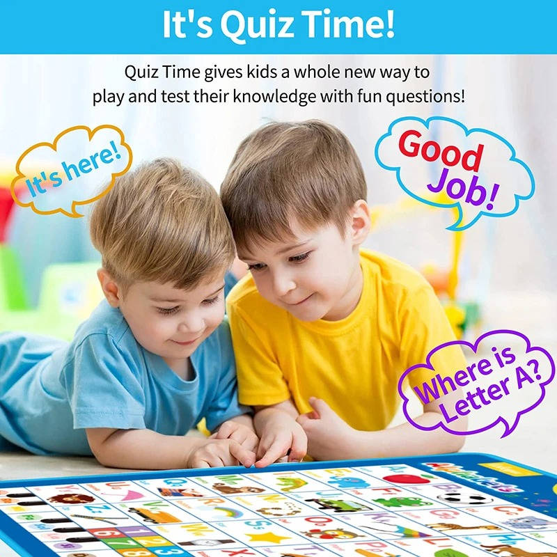 Alphabet Interactive Learning Toy | Touch Sound Letters, Numbers & Quiz Mode | Waterproof Wipe-Clean Poster for Toddlers 2