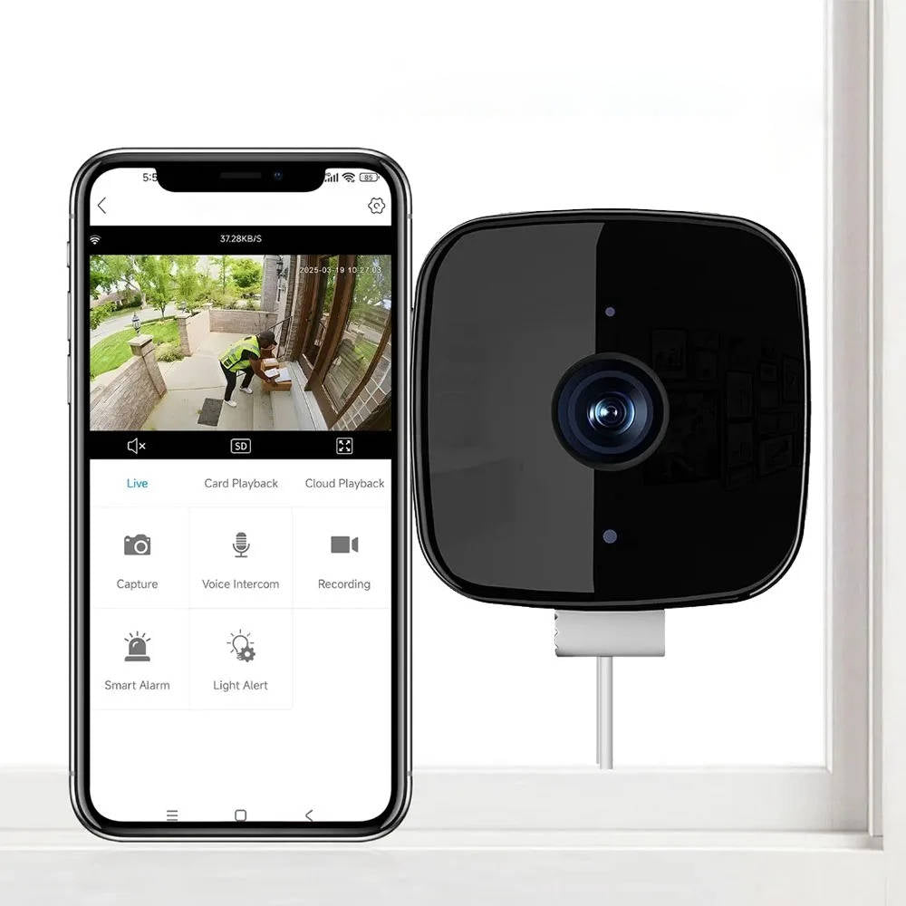 1080P Wifi Window Camera | Night Vision, Two Way Audio, Person Detection | 32GB Card, 24/7 Recording, Wide View 1