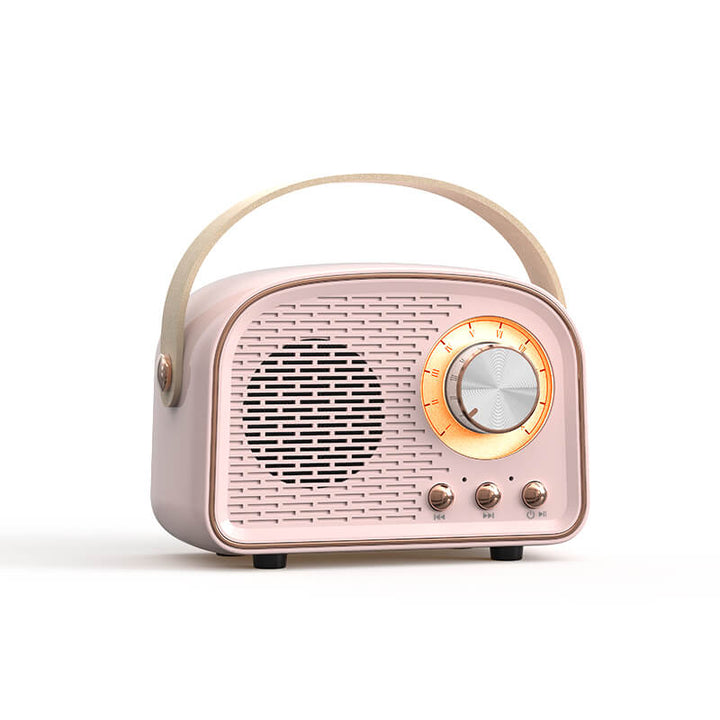 Retro Bluetooth Speaker FM Radio Rechargeable Carry Handle 15