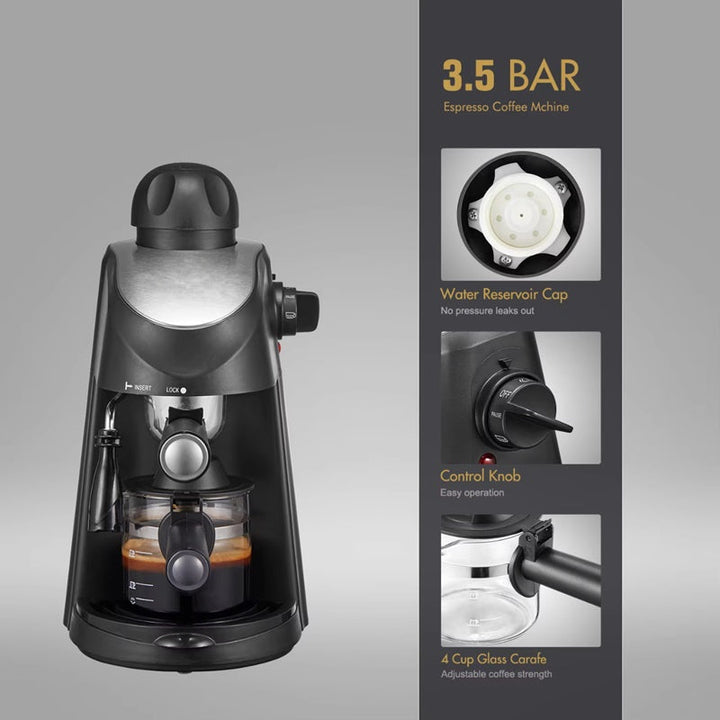 Espresso Machine Steam Wand 3.5 Bar Fast Heat-Up Brewing 7