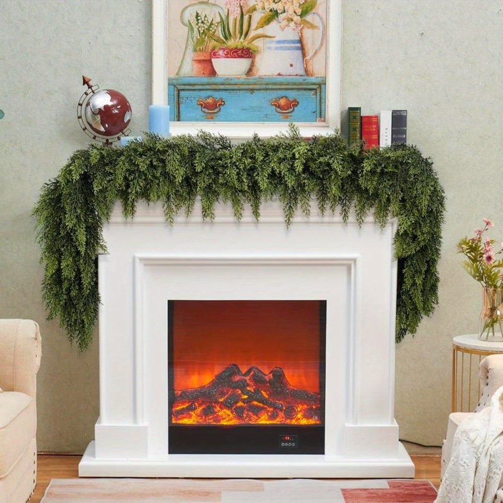 Christmas Garland Artificial Greenery | 2pcs Unlit Strand | Bends Smoothly for Mantle, Stair Rail & Doorway Trim 2