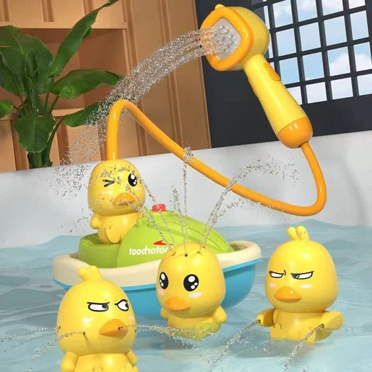 Bath Toy Water Pump Set ABS | Detachable Hose, Multiple Spray Modes | Suction Cup Base for Bath or Sink Play Time 1