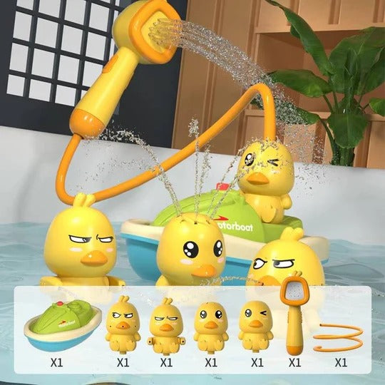 Bath Toy Water Pump Set ABS | Detachable Hose, Multiple Spray Modes | Suction Cup Base for Bath or Sink Play Time 4