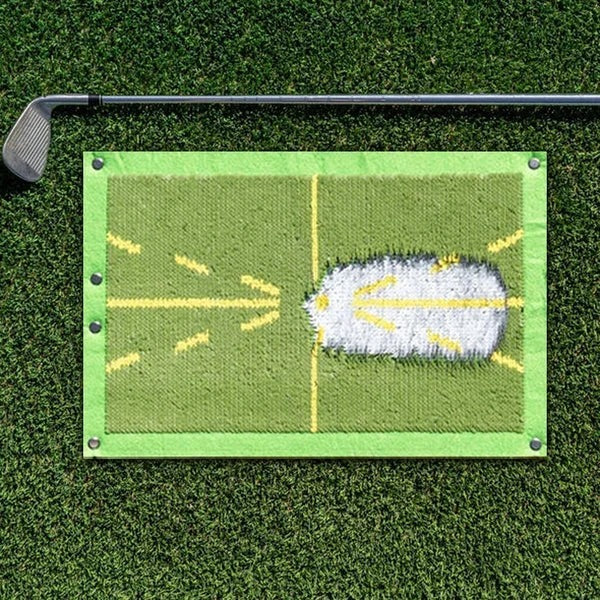 Golf Training Mat for Swing Path and Impact | Divot Pattern Feedback, Outdoor Stake Included | Plastic and SBR Build 4