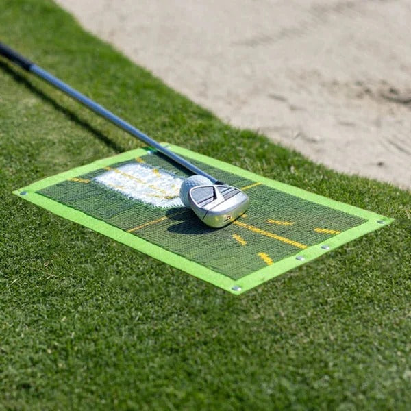 Golf Training Mat for Swing Path and Impact | Divot Pattern Feedback, Outdoor Stake Included | Plastic and SBR Build 5