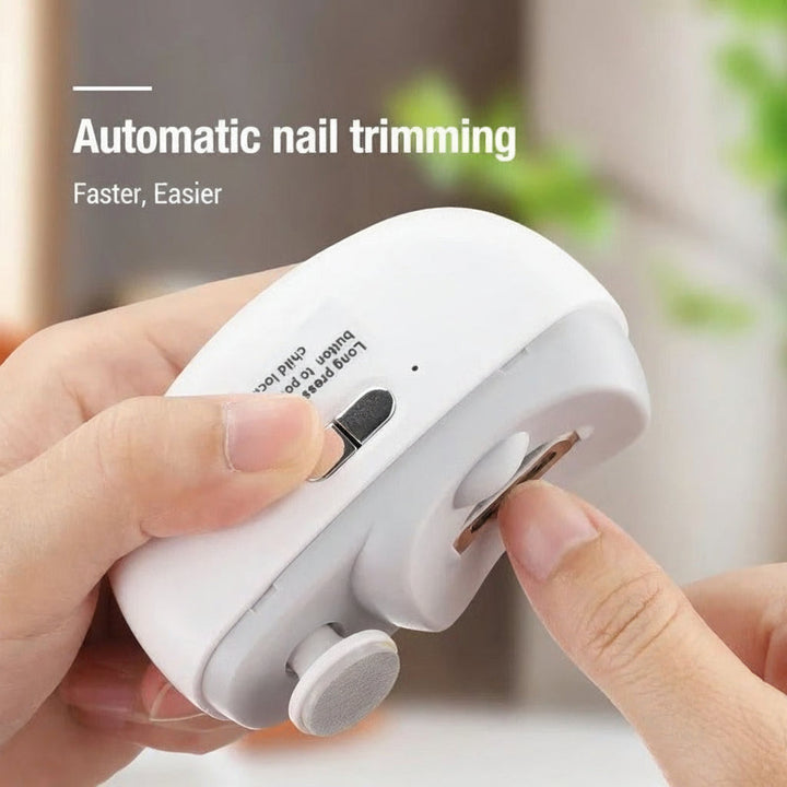 Electric Nail Trimmer with Grinding Head | Low-Noise Motor, Built-In LED Light | Rechargeable, Smooth Finish for All Ages 6