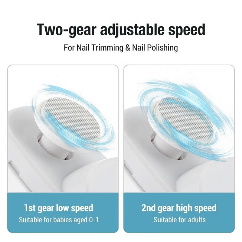 Electric Nail Trimmer with Grinding Head | Low-Noise Motor, Built-In LED Light | Rechargeable, Smooth Finish for All Ages 5