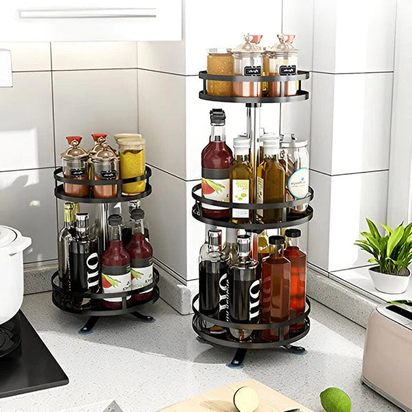 3 Tier Rotating Metal Organiser | 360-Degree Swivel Design | Space-Saving Storage for Kitchen, Bathroom &amp; Office 5
