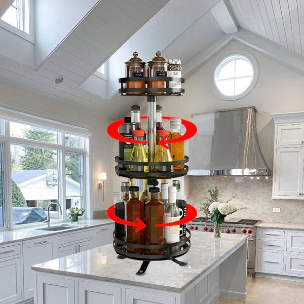 3 Tier Rotating Metal Organiser | 360-Degree Swivel Design | Space-Saving Storage for Kitchen, Bathroom &amp; Office 6