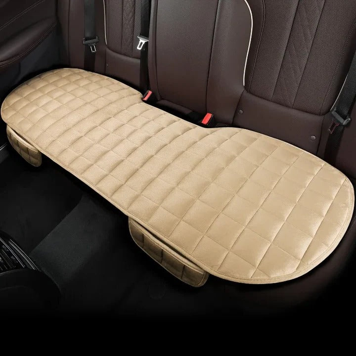 Car Backseat Cushion Cotton Velvet Cover | Adjustable Straps & Non-Slip Backing | High-Density Foam Padding for Comfort 1
