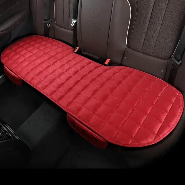 Car Backseat Cushion Cotton Velvet Cover | Adjustable Straps &amp; Non-Slip Backing | High-Density Foam Padding for Comfort 5