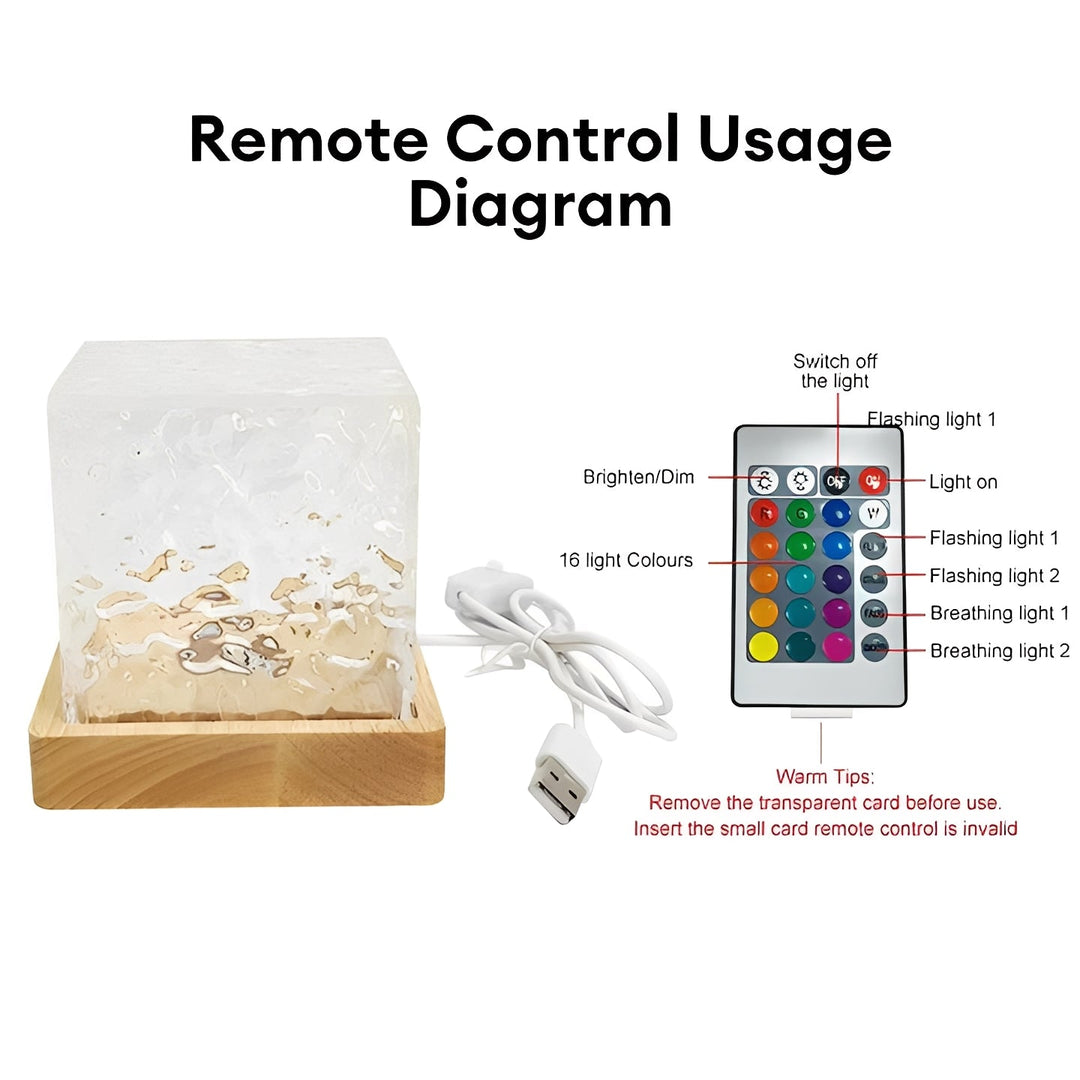 LED Water Wave Projector Light Wood and Acrylic | 16 Colours, Remote Control, Auto Fade | Energy Efficient Ambient Lamp 3