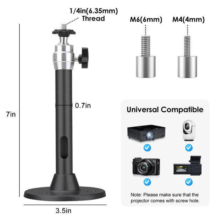 Projector Ceiling Mount Aluminium Alloy | Universal Fit with 360-Degree Rotation | Ceiling, Wall and Floor Install 7