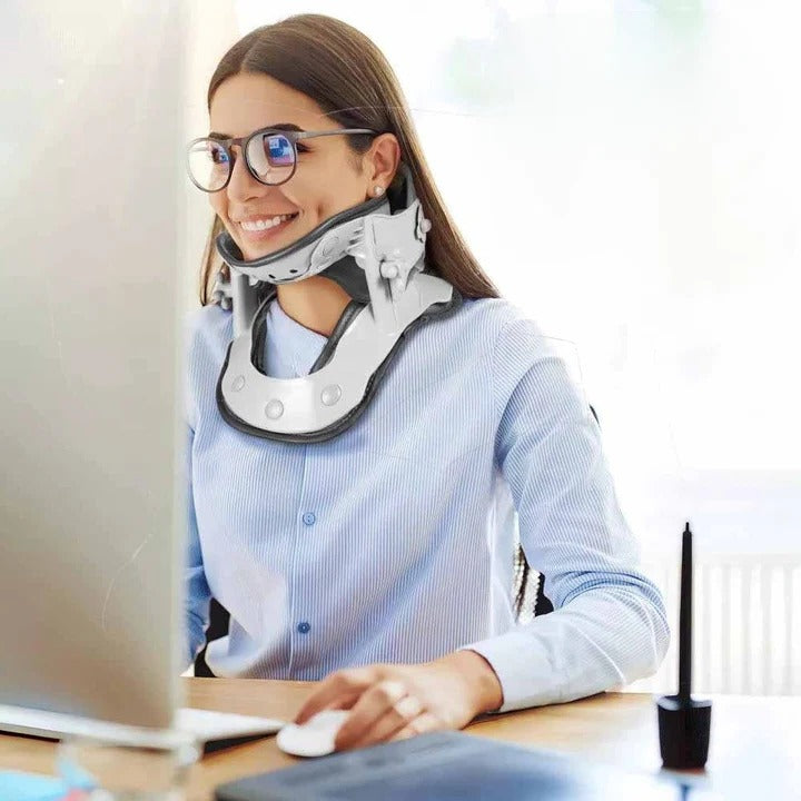 Neck Stretcher Pillow with Heat | Adjustable Cervical Traction Device | 3 Heat Levels, 5 Height Settings for Relaxation 1