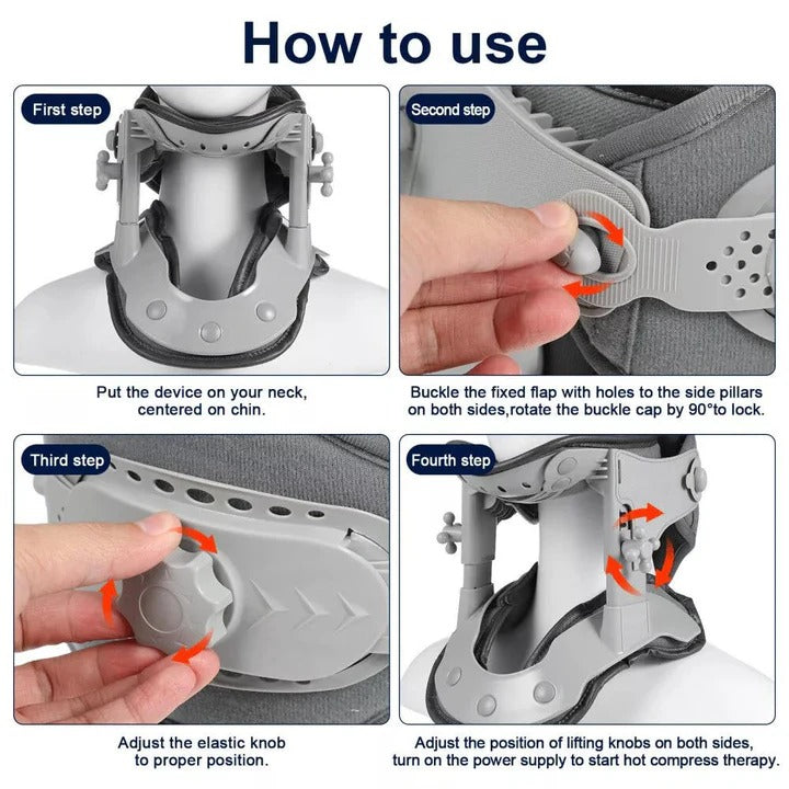 Neck Stretcher Pillow with Heat | Adjustable Cervical Traction Device | 3 Heat Levels, 5 Height Settings for Relaxation 4