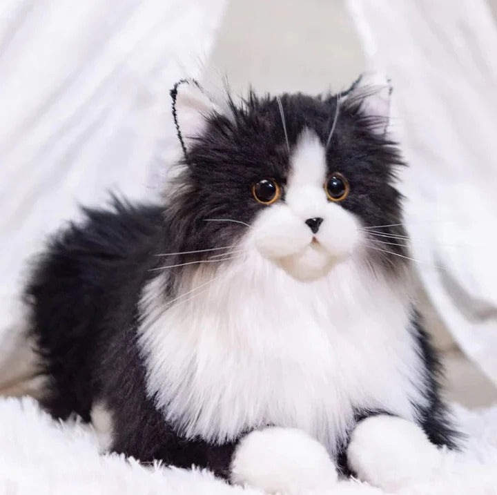 Lifelike Plush Cat Figure | Hand Crafted Soft Texture Decor | Low Maintenance Indoor Pet Alternative for Any Room 5