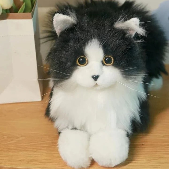 Lifelike Plush Cat Figure | Hand Crafted Soft Texture Decor | Low Maintenance Indoor Pet Alternative for Any Room 6