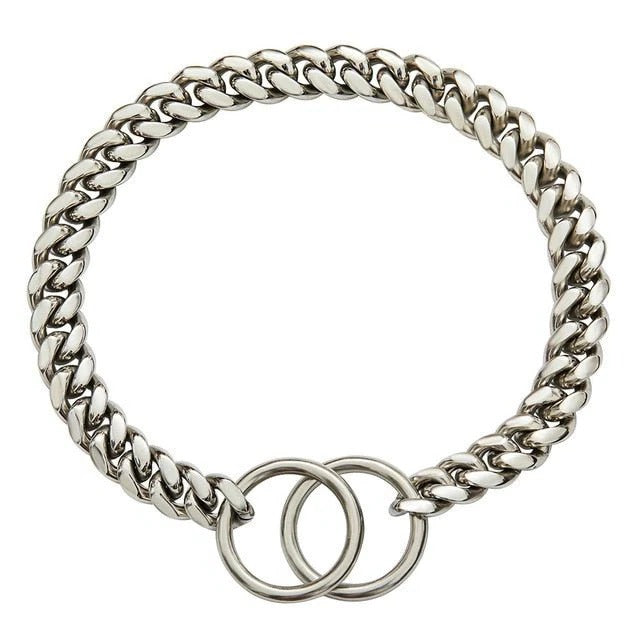 Stainless Steel Chain Dog Collar | Solid Cuban Link Construction | Rust-Resistant, Chew-Proof, Secure Clasp Design 2