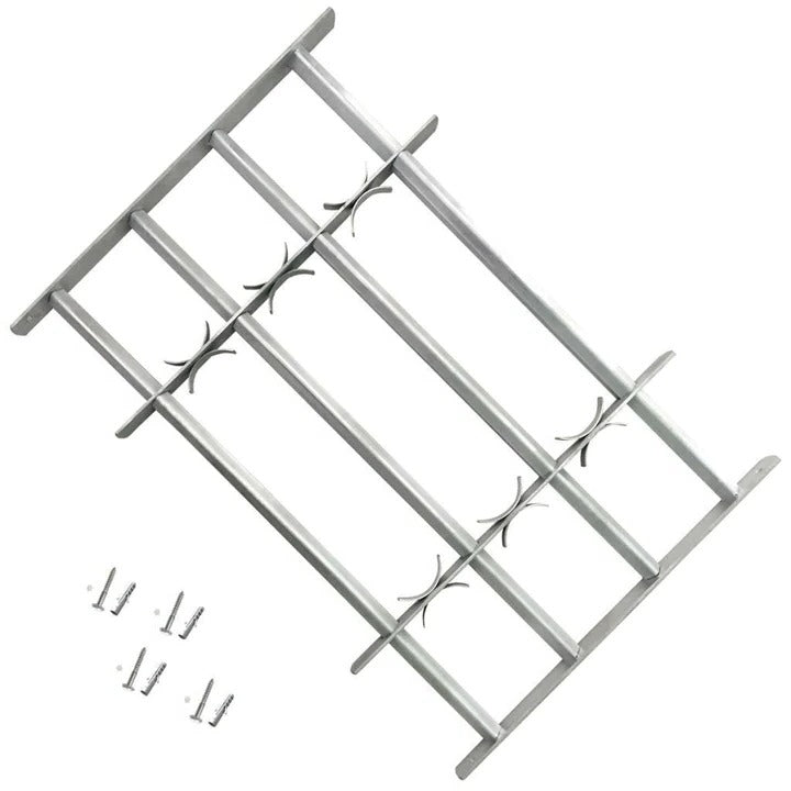 Adjustable Window Safety Grille Powder-Coated Steel | 3 Crossbars, Telescopic Fit | Drill-Free Installation, No Tools Required 1