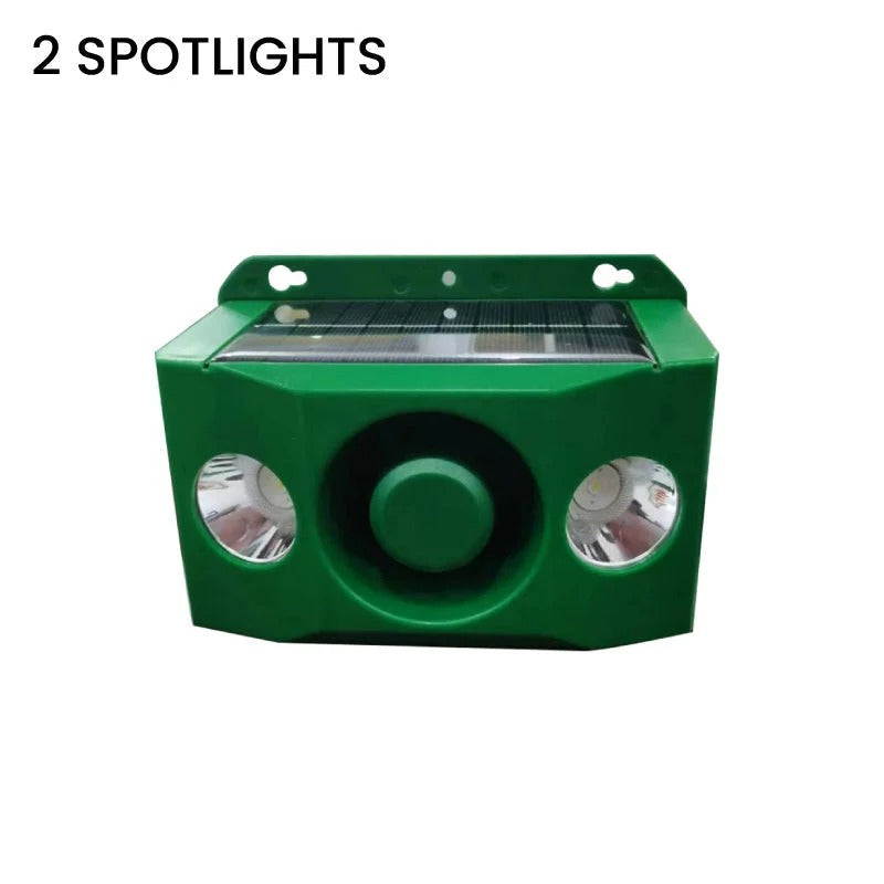 Solar Animal Deterrent Light Alarm Dual Spotlight Weatherproof 9
