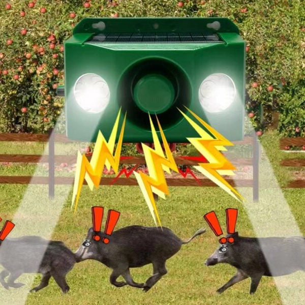 Solar Animal Deterrent Light Alarm Dual Spotlight Weatherproof 1