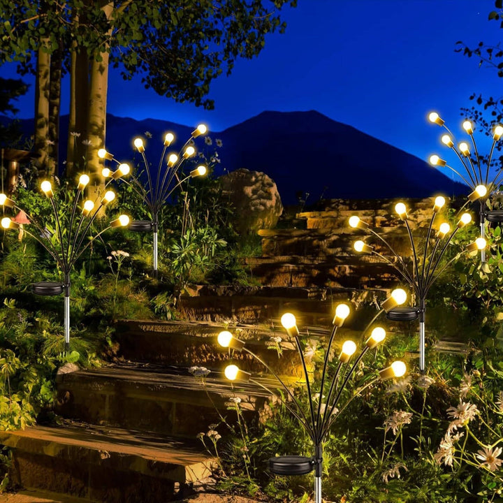 Solar Halloween Lights 4 Pack | 40 Green LEDs with Stainless Steel Ground Stakes | IP65 Waterproof Solar Powered 9
