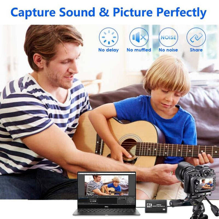 4K HDMI Capture Card USB 3.0 | 1080p 60fps Zero Latency Passthrough | Plug and Play for PS5 Xbox Switch PC Mac 2