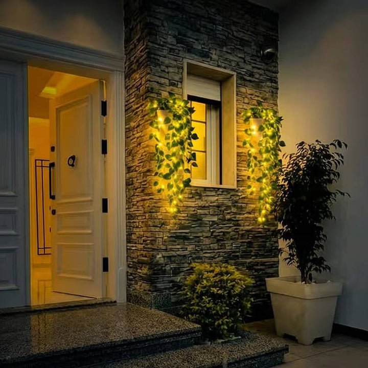 Artificial Hanging Vines with LED Lights | Flexible Copper Wire Stems, Silk Leaves | Zero Maintenance Indoor Outdoor Decor 2