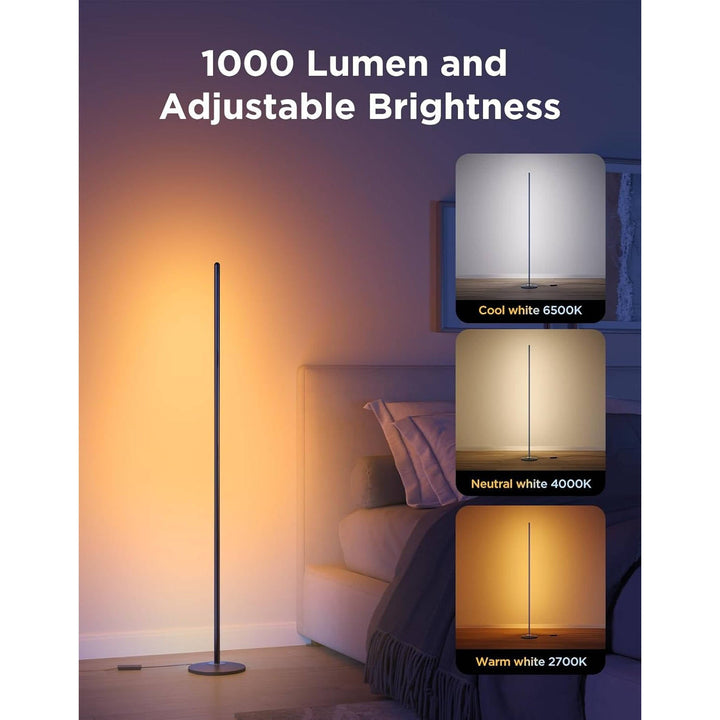 LED Corner Floor Lamp | 1000lm RGBIC Multicolour Lighting | Music Sync, Voice Control, Works with Alexa, SmartThings &amp; Matter 2