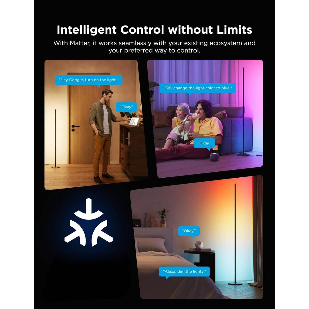 LED Corner Floor Lamp | 1000lm RGBIC Multicolour Lighting | Music Sync, Voice Control, Works with Alexa, SmartThings &amp; Matter 5
