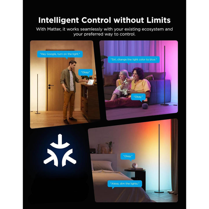 LED Corner Floor Lamp | 1000lm RGBIC Multicolour Lighting | Music Sync, Voice Control, Works with Alexa, SmartThings &amp; Matter 5