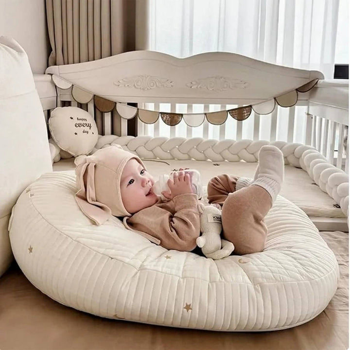 Baby Lounger Pillow Cotton | Contoured Support with Side Pocket and Carry Handles | Non Slip Breathable Nest for Naps 10