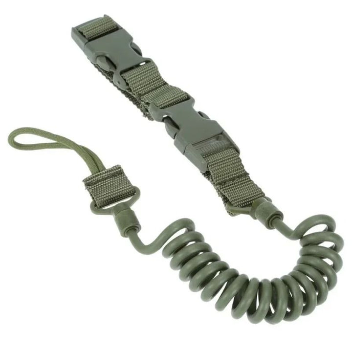 Tactical Coiled Sling Lanyard Pistol Rifle Strap 20 kg Load 4