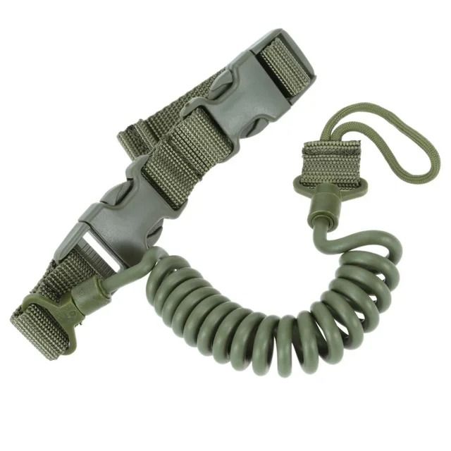 Tactical Coiled Sling Lanyard Pistol Rifle Strap 20 kg Load 9