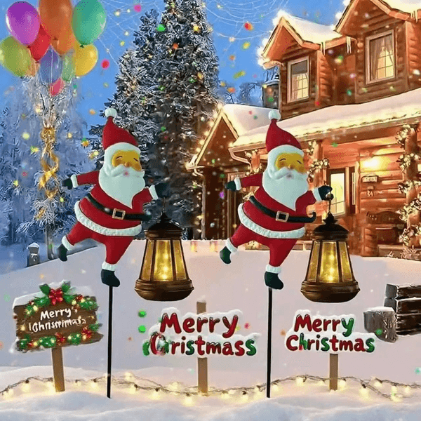Solar Santa Christmas Garden Light Dusk-to-Dawn Sensor 7