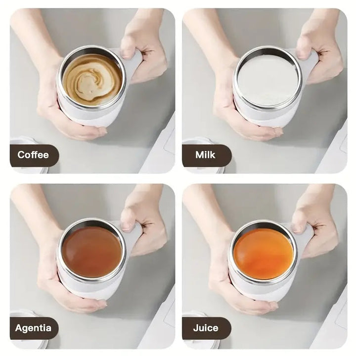 Self Stirring Mug Stainless Steel | Magnetic Base &amp; Rechargeable Motor | Hands-Free Mixing for Coffee, Tea &amp; Shakes 6