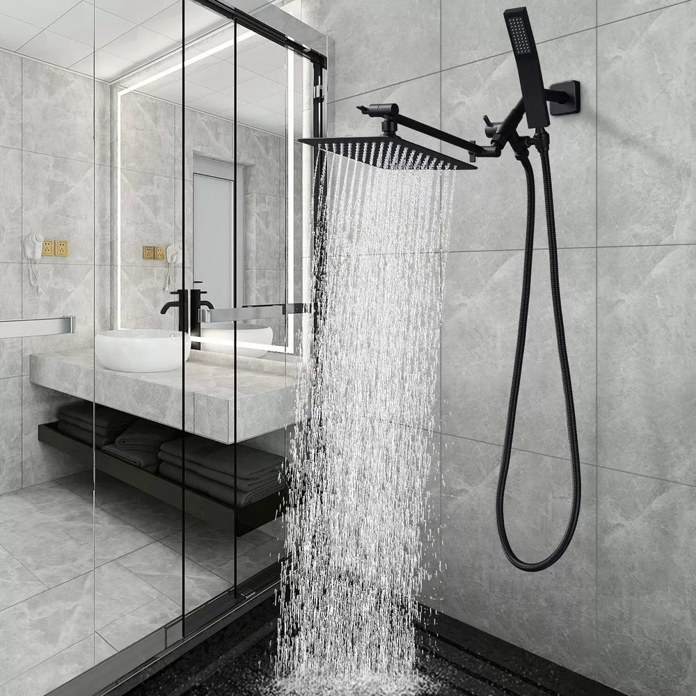 Square Rain Shower Head Set Handheld 3 Spray Modes 2