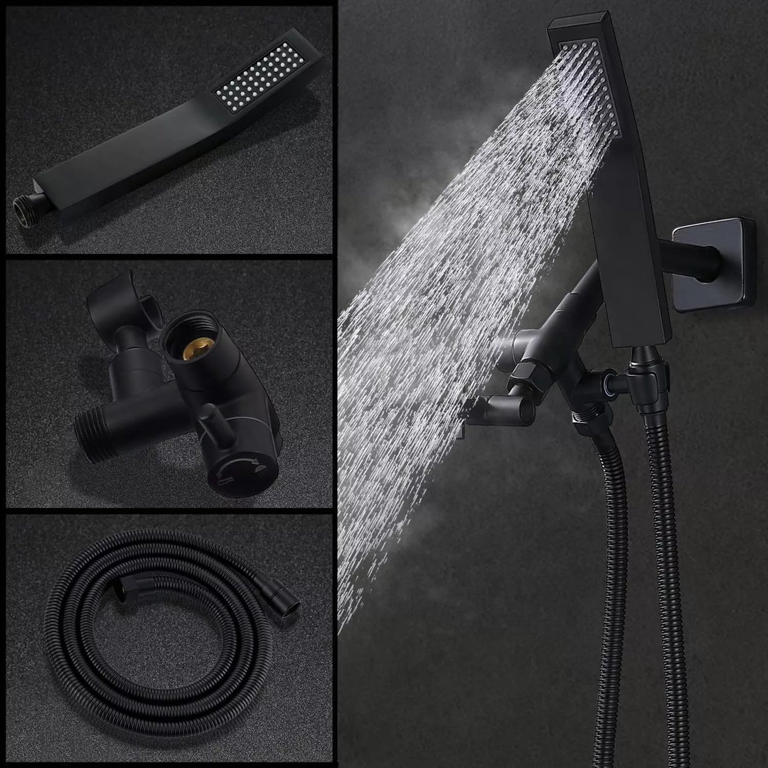 Square Rain Shower Head Set Handheld 3 Spray Modes 5