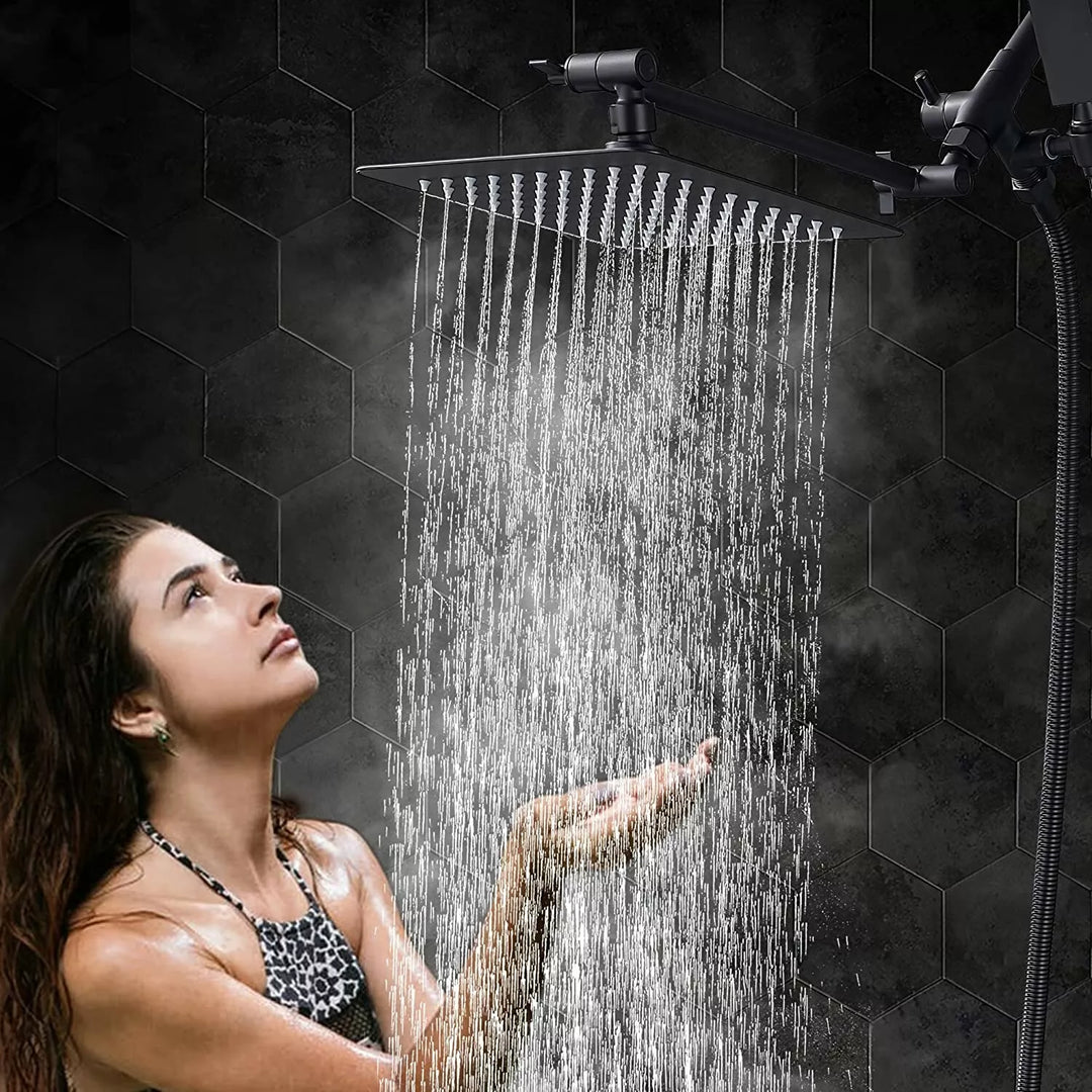 Square Rain Shower Head Set Handheld 3 Spray Modes 4