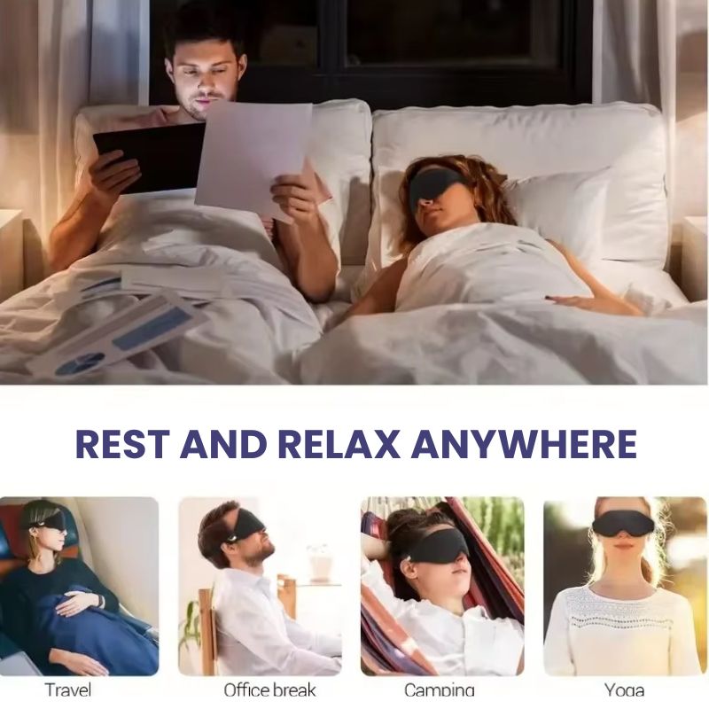 3D Blackout Sleep Mask | Memory Foam Contoured Design | Adjustable Strap for Total Light Blocking and Restful Sleep 10