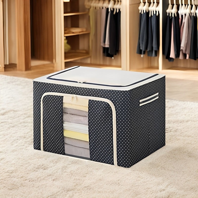 Collapsible Storage Bins Oxford Fabric & Metal Frame | Stackable, Reinforced Handles | Folds Flat for Easy Storage 1